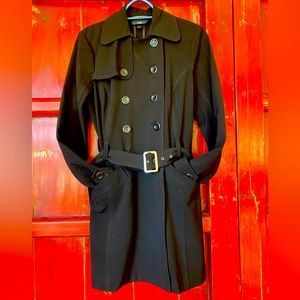 Black double breasted fall jacket. I.N. San Francisco. Size s.